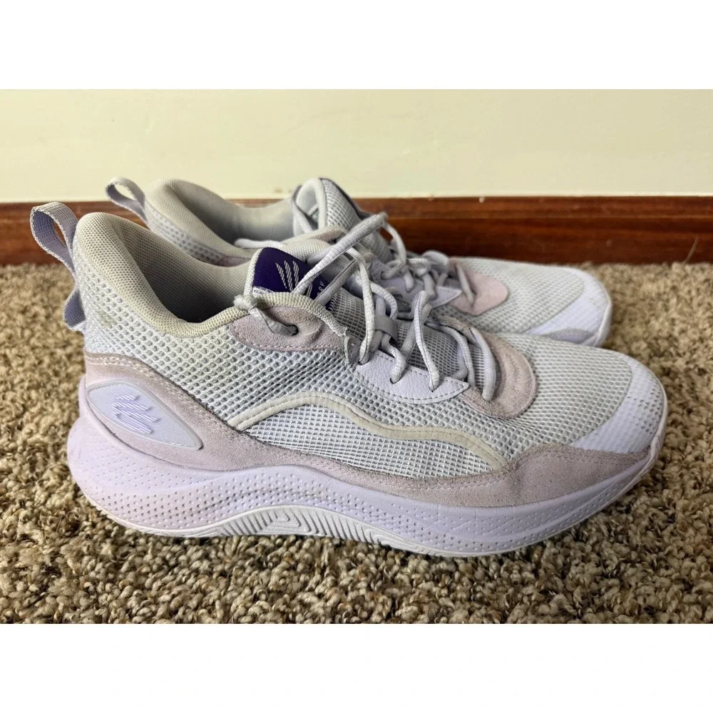 Under Armour Curry 3Z6 Basketball Shoes Purple White 3028191-500 Mens 12